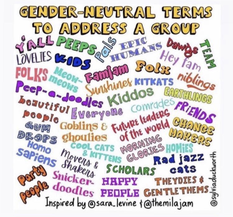 Gender Neutral ideas for addressing a group.