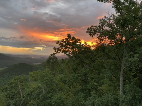 The view of sunset five minutes outside of Gatlinburg. 