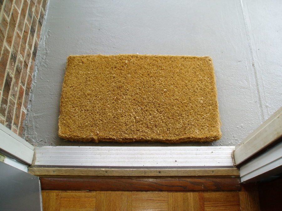 This doormat could symbolize a friend that allows someone else to walk all over them the way everyone might trample this gentle, straw mat on their way through the door. Dont be a doormat in your friendships.